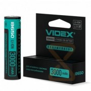 Li-ion 18650 VIDEX с защитой (3, 7V 3000mAh,  1pcs/box)    (1/20/160)