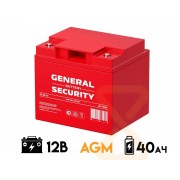 Аккумулятор свинцовый General Security GS 40-12  AGM  (12V 40Ah)  [197x165x170 мм]